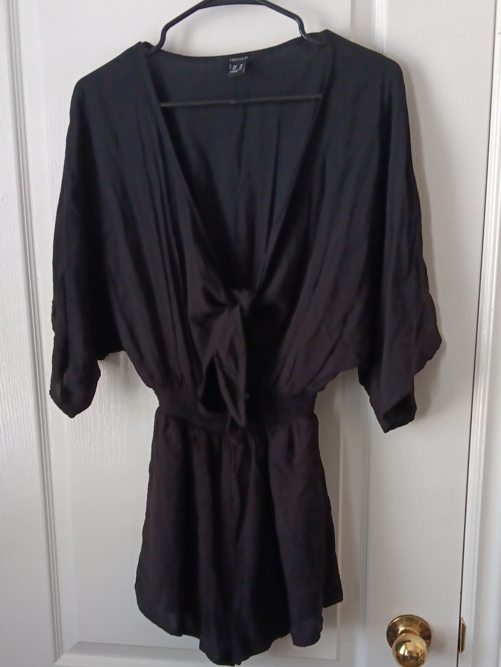 Forever 21 Black Tie-Front Romper